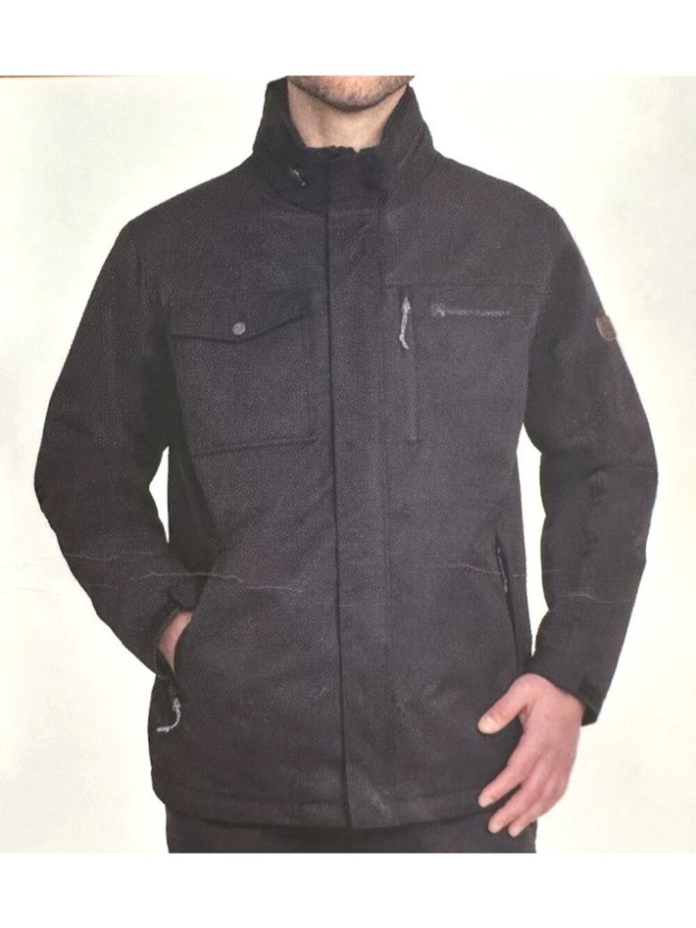 RUGGED ELEMENTS Black Tech Canvas Jacket mens Waterproof Size L